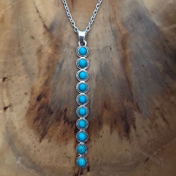 Boho Turquoise Drop Necklace - Picture 6 of 9